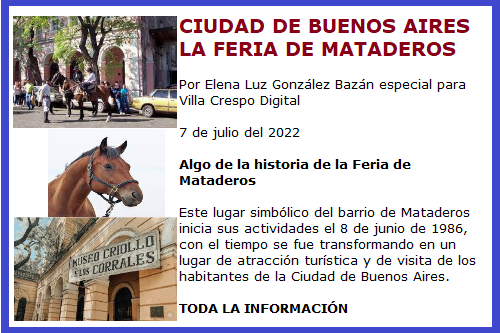 FERIA DE MATADEROS ALGO DE HISTORIA